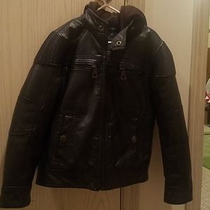 Urban republic faux leather jacket with hood